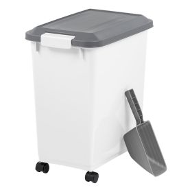 30 Lbs. Airtight Pet Food Container | Dog Cat Food Storage Bin with Scoop