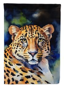 Leopard House Flag Large Porch Sleeve Pole Decorative Outside Yard Banner Artwork Wall Hanging, Polyester, House Size, Multicolor