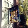 Leopard House Flag Large Porch Sleeve Pole Decorative Outside Yard Banner Artwork Wall Hanging, Polyester, House Size, Multicolor